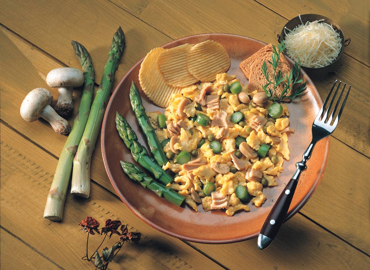 Revoltillo de atún y queso